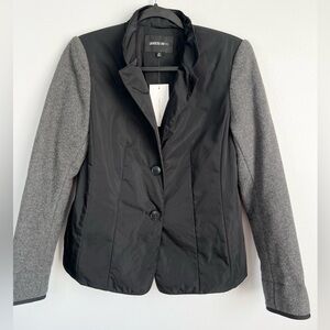 NWT! Lafayette 148 Size 6 • Eclipse Melange Black Gray Puffer Wool L Jacket Coat